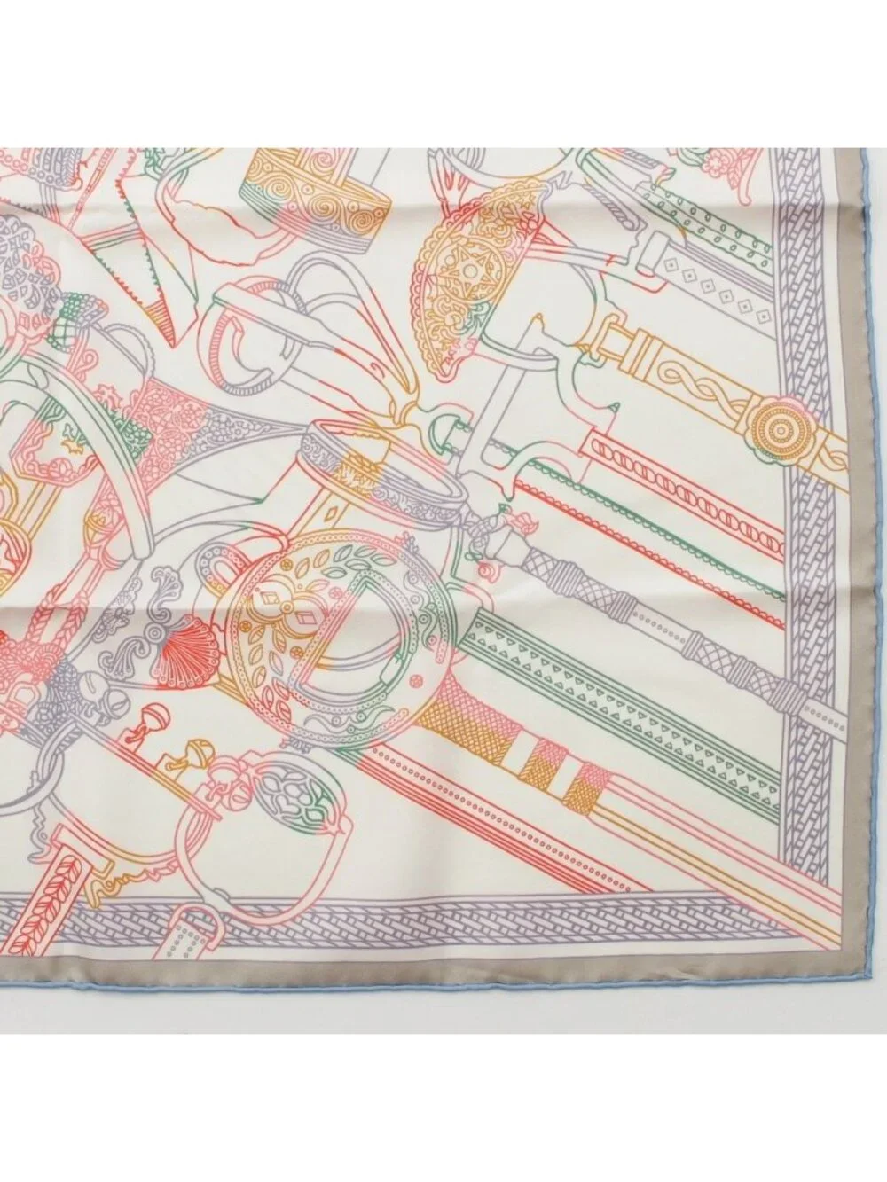Hermes Carre Double Face 70 Silk Etrier's Performance Remix Scarf Multicolor